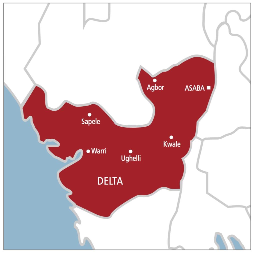 delta nigérie mapě