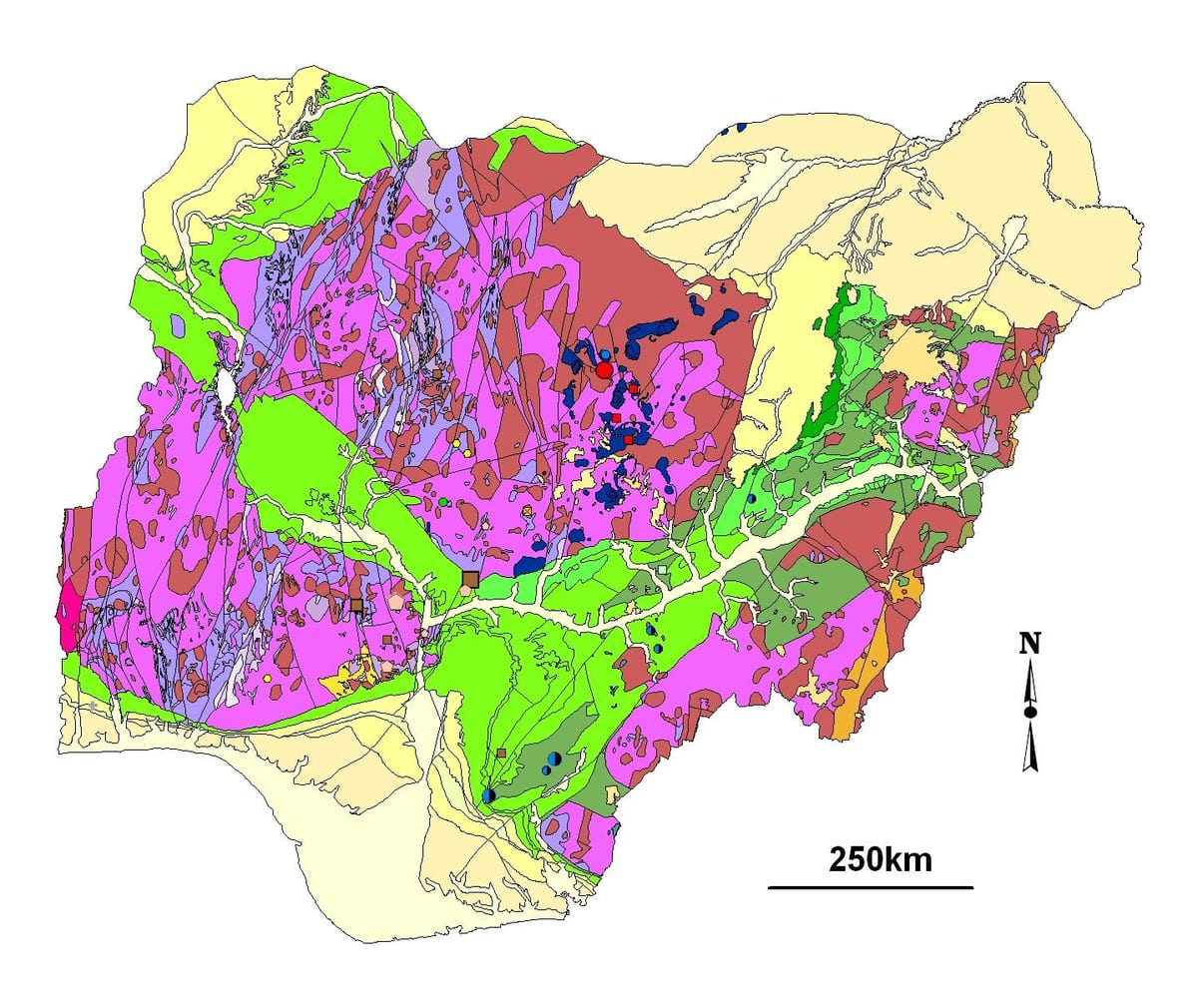 Mapa geologických nigérie