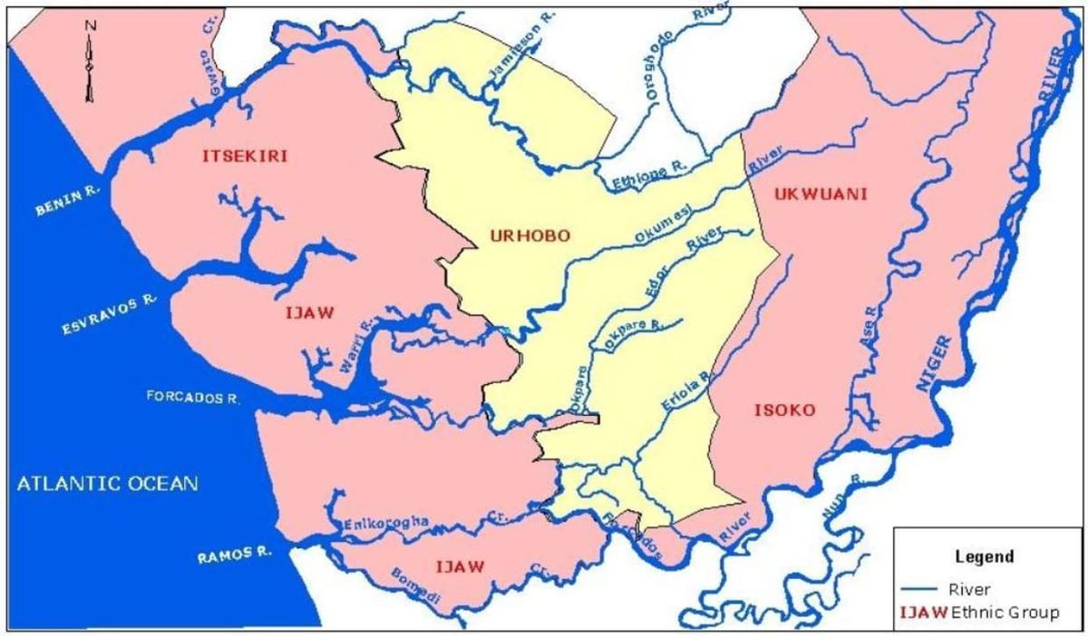 mapa nigérie ukazuje velkých řek