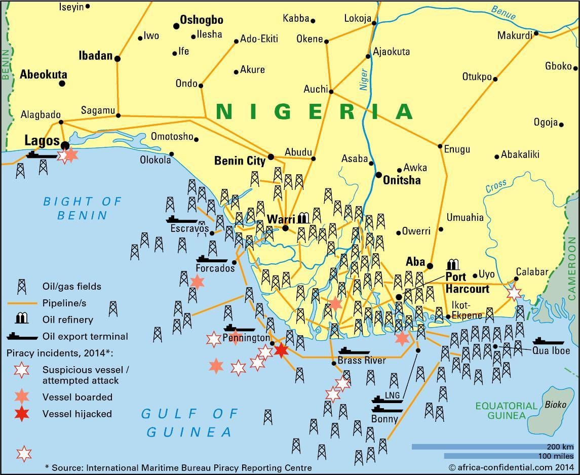 průmyslová mapa nigérie