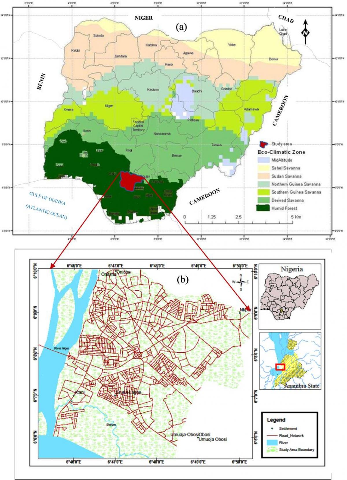 Mapa nigérie ukazuje, vegetační pásy
