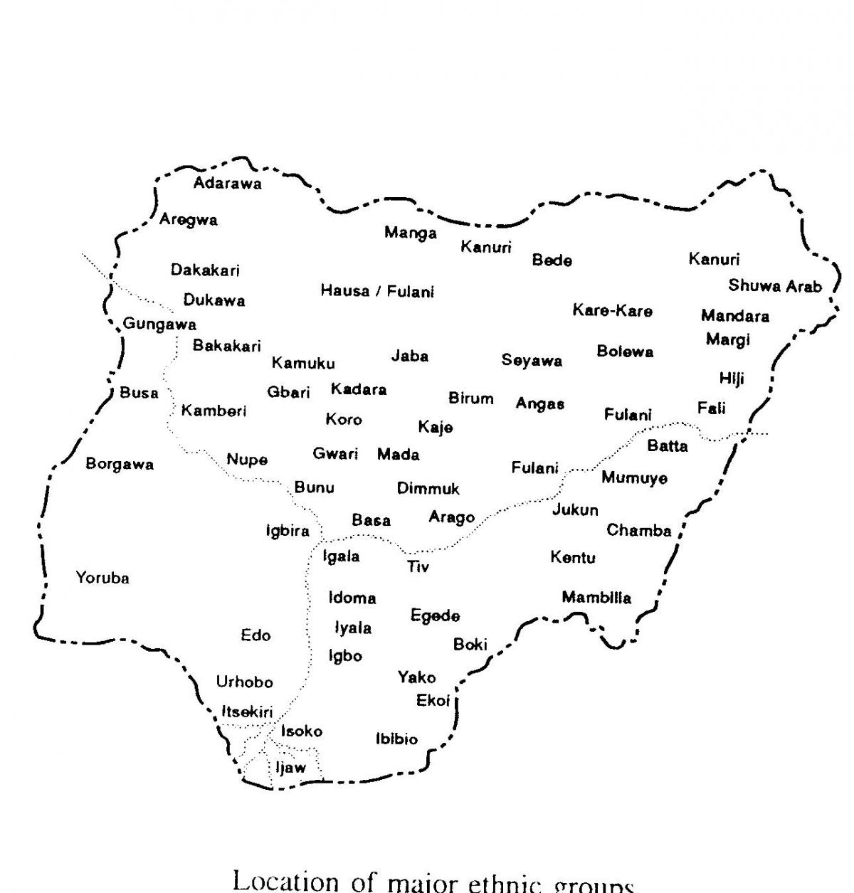 nakreslete nigérie mapě