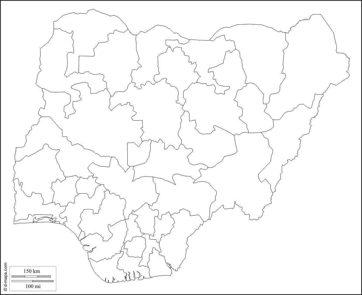 slepá mapa nigérie