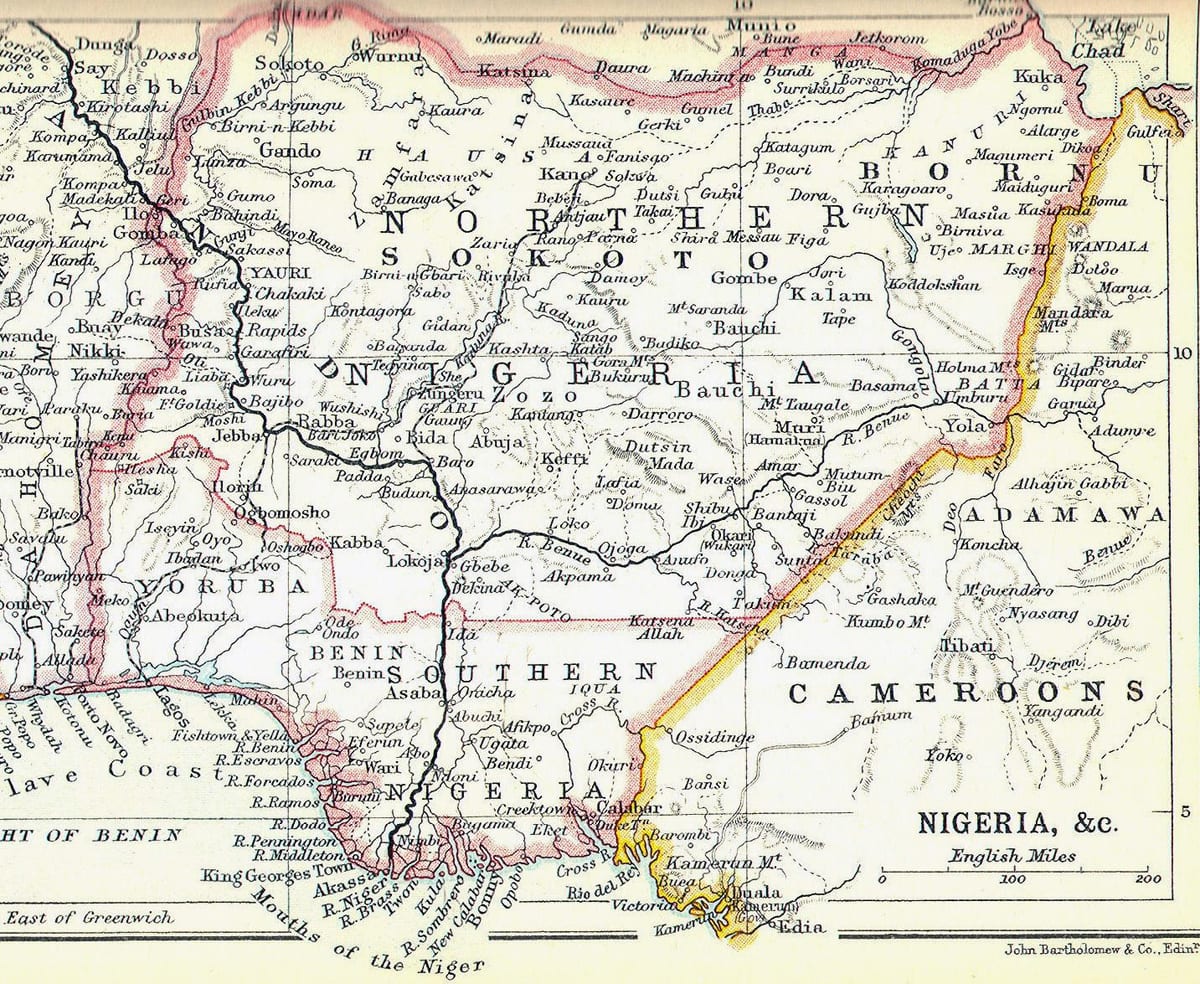 Mapa staré nigérie