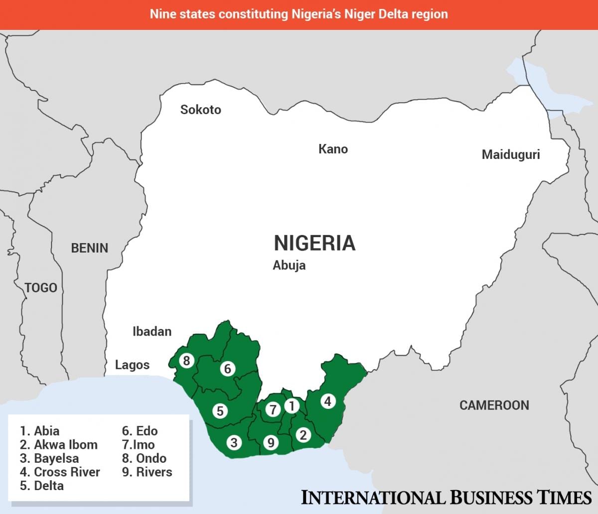 Mapa nigeru v nigérii mapě