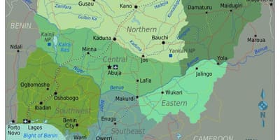 Nigérie jižní afrika mapa