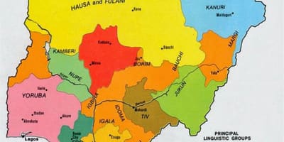 Mapa nigerijské kmeny