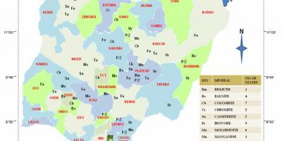 Nigérie přírodních zdrojů mapě