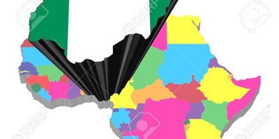 Mapa afriky s nigérií zvýrazněny