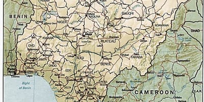 Zeměpisná mapa nigérie