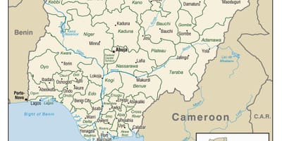 Mapa nigérie s městy