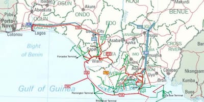 Mapa nigérie potrubí 