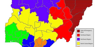 Nigerijský mapa zobrazující státy