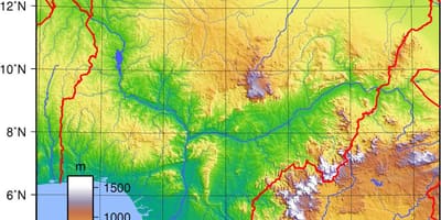 Mapa nigérie topografické