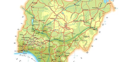 Mapa nigérie nadmořská výška
