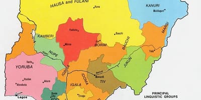 Mapa nigérie ukazuje etnických skupin