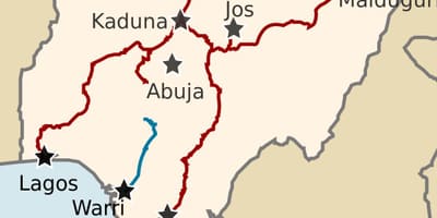 Mapa nigérie ukazuje železničních tratí