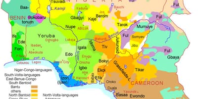 Nigérie jazyka mapě