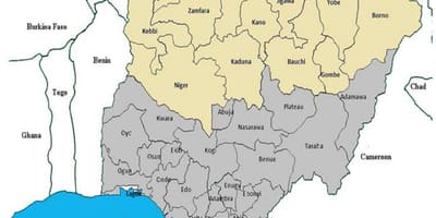 Mapa severních nigerijských států