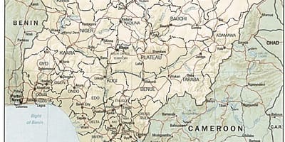 Mapa zeměpisná šířka a délka nigérie
